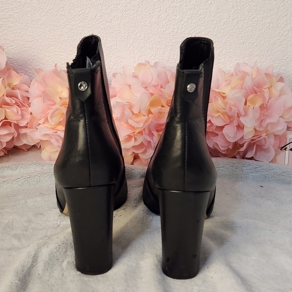 𝅺SAM Edelman Case Leather Block Heel Boots Size: 8.5 - Picture 4 of 6